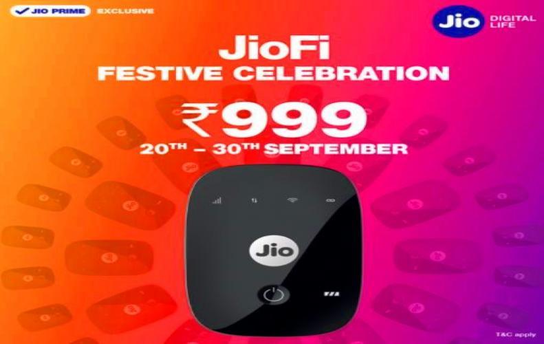 festive offer reliance jio 4g volte wi fi dongle jiofi special price 999 festive offer reliance jio 4g volte wi fi dongle jiofi special price 999